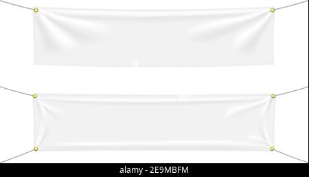 White Textile Banner Folds Isolated On Stock Vector (Royalty Free)  2241184397