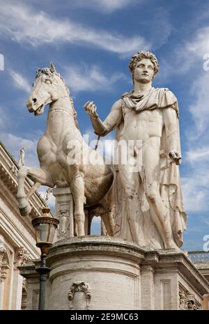 Rome - The Castor statue in Piazza del Campidoglio. Stock Photo