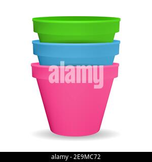 Realistic 3d flower pot. design element. Vector Illustration Stock ...
