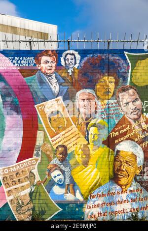 United Kingdom, Northern Ireland, Belfast, Falls Road, International Wall political murals Stock Photo