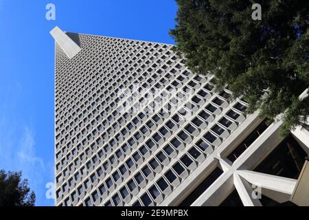 SAN FRANCISCO, USA - APRIL 9, 2014: Transamerica Pyramid skyscraper in San Francisco, USA. It is the tallest building in San Francisco with height of Stock Photo