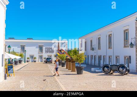 CASCAIS, PORTUGAL, MAY 31, 2019: View of the main courtyard of the citadel in Cascais, Portugal Stock Photo