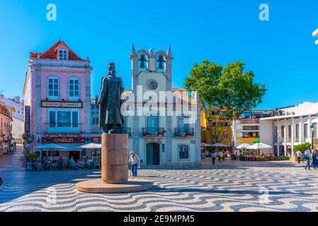 CASCAIS, PORTUGAL, MAY 31, 2019: View of the square of 5th October in Cascais, Portugal Stock Photo