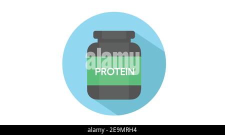 Vector Isolated Illustration of a Protein Bottle. Flat Protein Icon ...