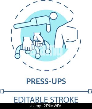Press-ups concept icon Stock Vector