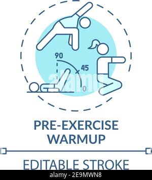 Pre-exercise warmup concept icon Stock Vector