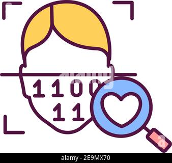Hyper personalization RGB color icon Stock Vector