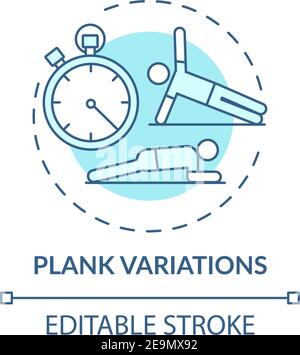 Plank variations concept icon Stock Vector