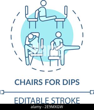 Chairs for dips concept icon Stock Vector