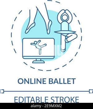 Online ballet concept icon Stock Vector