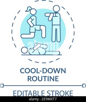Cool-down routine concept icon Stock Vector
