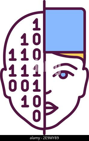 Artificial intelligence in healthcare RGB color icon Stock Vector