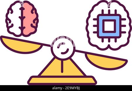 Superintelligence RGB color icon Stock Vector