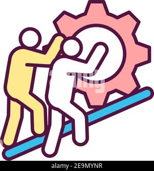 Team player RGB color icon Stock Vector