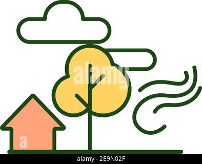 Countryside RGB color icon Stock Vector