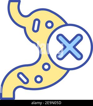 Lactose intolerance RGB color icon Stock Vector