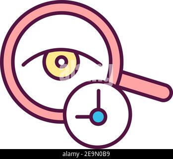 Diagnostic on time RGB color icon Stock Vector