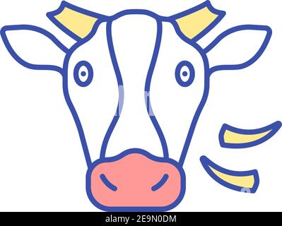 Cow RGB color icon Stock Vector