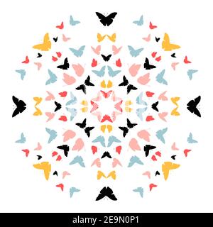 Flying butterfly vector background. Abstract texture for fabric, textile, apparel. Stock Vector