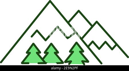 Mountains RGB color icon Stock Vector