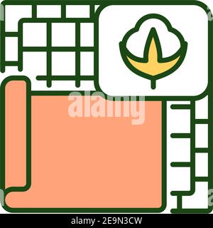 Cotton fabric RGB color icon Stock Vector