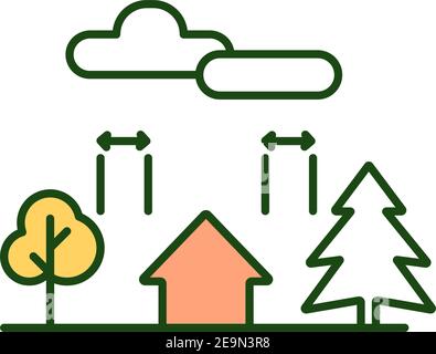Landscaping RGB color icon Stock Vector