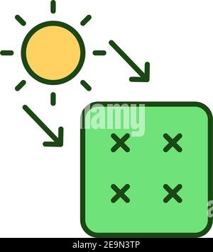 Sun exposure RGB color icon Stock Vector