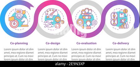Co production parts vector infographic template Stock Vector