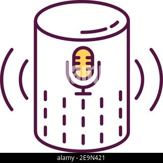 Smart assistant RGB color icon Stock Vector