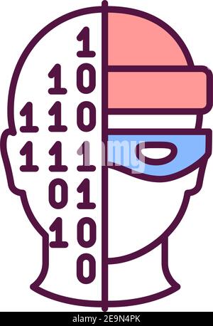 Cyber crime RGB color icon Stock Vector