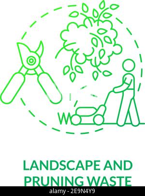 Landscape and pruning waste concept icon Stock Vector