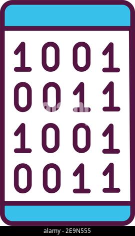 Mobile app software coding RGB color icon Stock Vector