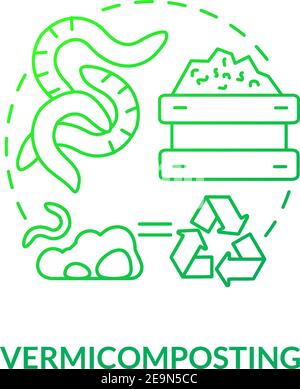 Vermicomposting concept icon Stock Vector