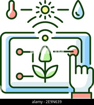 Precision agriculture RGB color icon Stock Vector