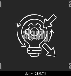 Reflection chalk white icons set on black background Stock Vector