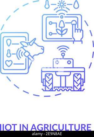 IIoT in agriculture concept icon Stock Vector