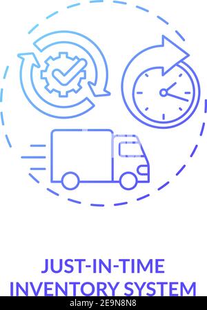 Just-in-time inventory system concept icon Stock Vector