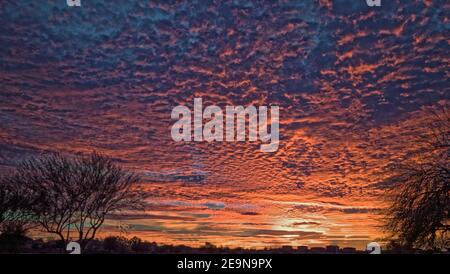 Sunset in Arizona with Multi-Colored Sky Stock Photo