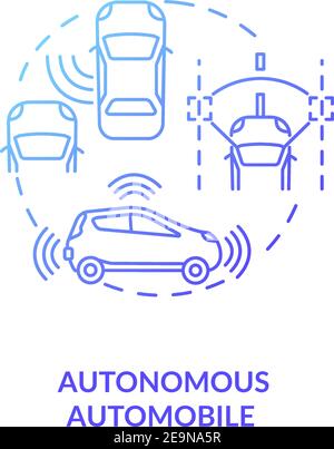 Autonomous automobile concept icon Stock Vector