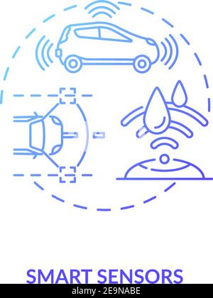 Smart sensors concept icon Stock Vector