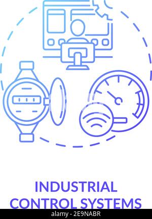 Industrial control systems concept icon Stock Vector