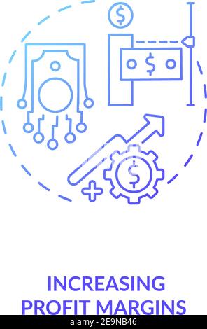 Increasing profit margins concept icon Stock Vector