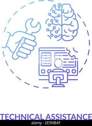 Technical assistance concept icon Stock Vector