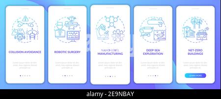 CPS implementation onboarding mobile app page screen with concepts Stock Vector
