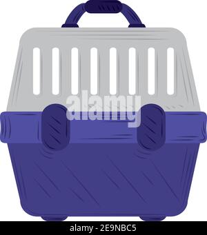 pet cage transport, travel accessories on white background vector illustration Stock Vector