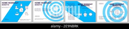 Home workout benefits brochure template Stock Vector