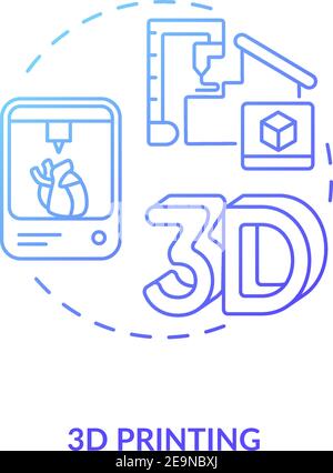 3D printing concept icon Stock Vector