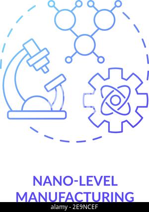 Nano-level manufacturing concept icon Stock Vector