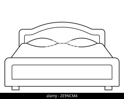 Illustration of the simple double bed Stock Vector