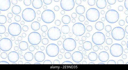 Seamless pattern of the abstract blue bubbles Stock Vector